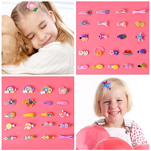 Image of kapimo 42 Pcs Hair Clips for Girls Kids Cute Fancy Hair Accessories for Baby Toddlers Teens Hairclips
