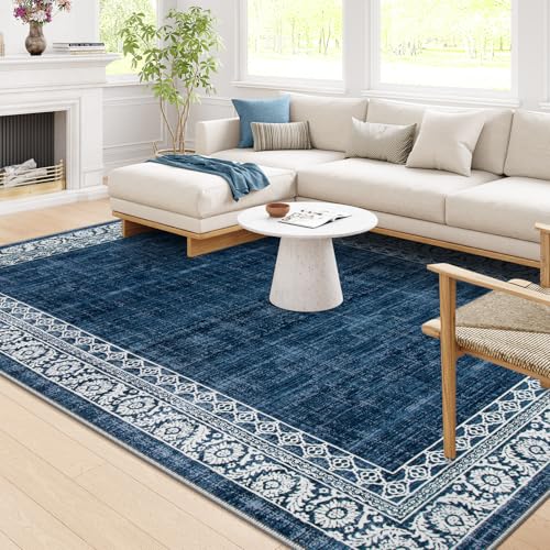 Lahome 8x10 Blue Rugs for Living Room