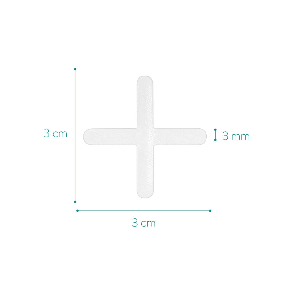 Navaris Distanziatori a Croce per Piastrelle - 100 Livellanti 3mm - 2/4 Mattonelle Spazio Fughe - Base Pavimentazioni Superfici Crocette Lunghe 3cm