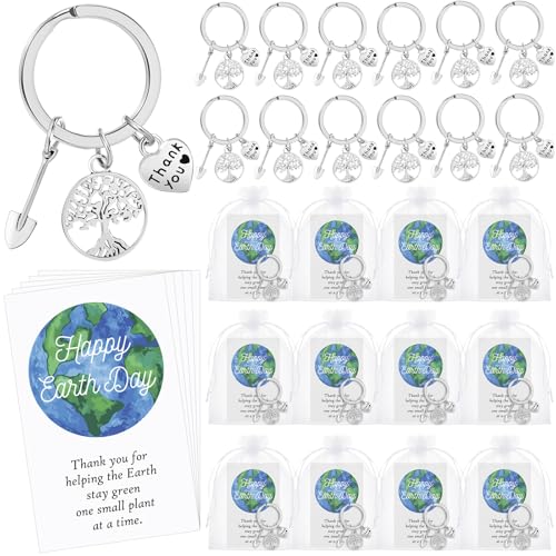 FineCheer 12 Set Earth Day Party Favors Gifts Tree Keychain