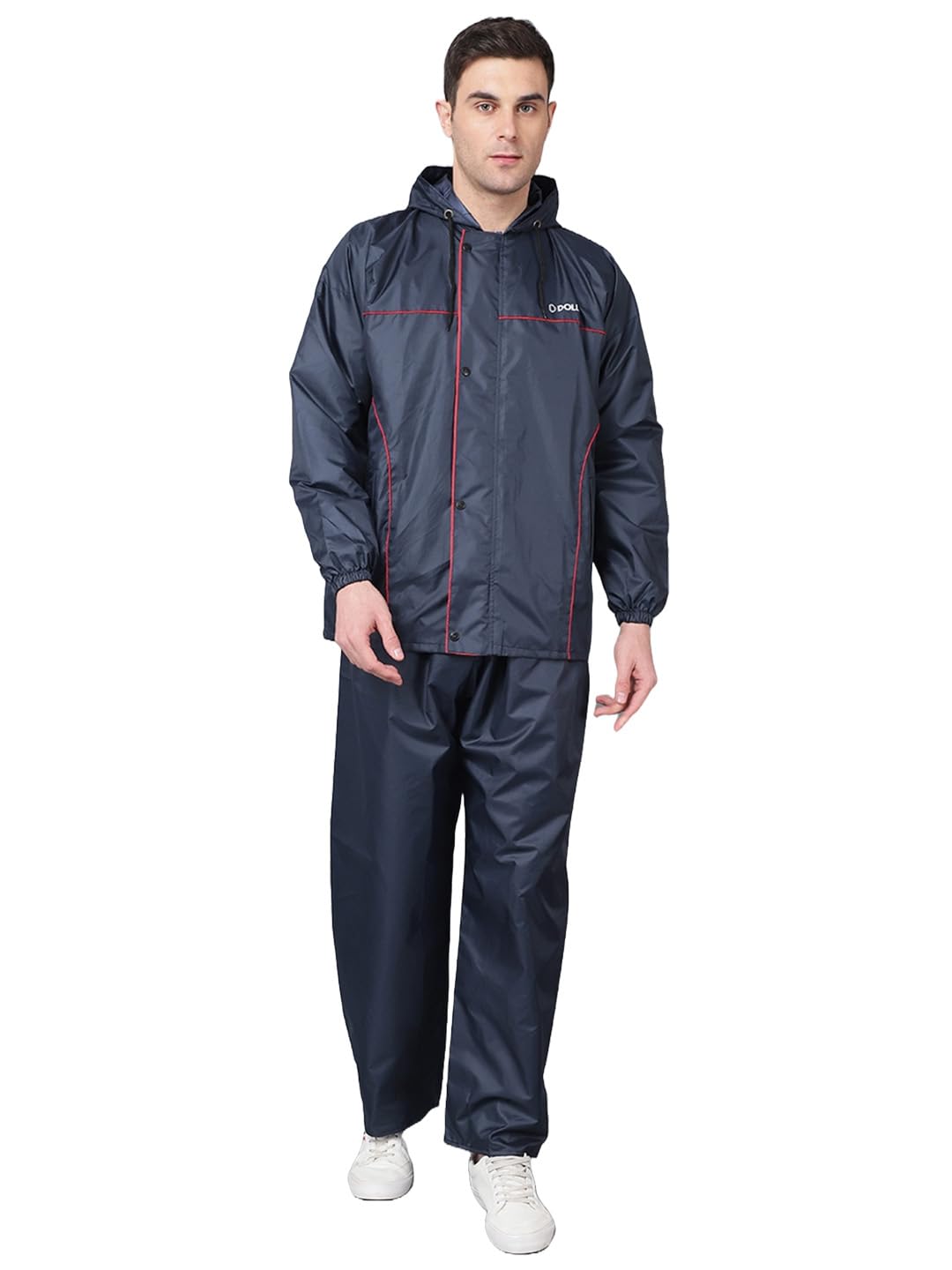 Dollar Rainguard Men's PVC Full Sleeve Solid Reversible Raincoat Set with Adjustable Hood and Pocket