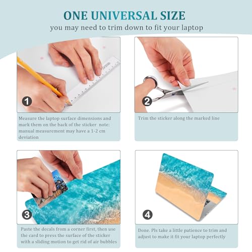 Image of Laptop Notebook Skin Sticker Cover Decal, 12 13 13.3 14 15 15.4 15.6 inch Laptop Vinyl Skin Sticker Cover Art Protector Decal Universal, Beach
