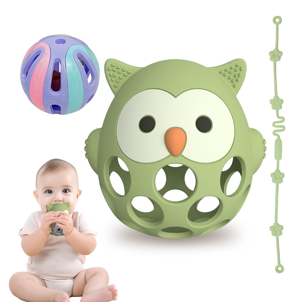 Beißring & Rassel für Babys - Sensorik Spielzeug ab 0 Monate