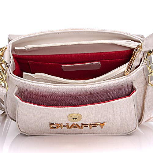 Bolsa Feminina Dhaffy Preto, Alça Transversal, Bolso na Frente. cor:preto;tamanho:M