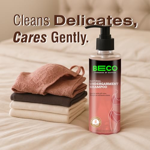 Image of Beco Natural Undergarment Laundry Detergent Shampoo | 500 ml | Lingerie wash, Balanced pH Formulation | Effectively removes Sweat, Body Oils and Menstrual Stains