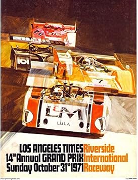 CrashDaddy LA Times Can Am 1971 Stewart Lola McLaren Shadow March Poster Vintage Type