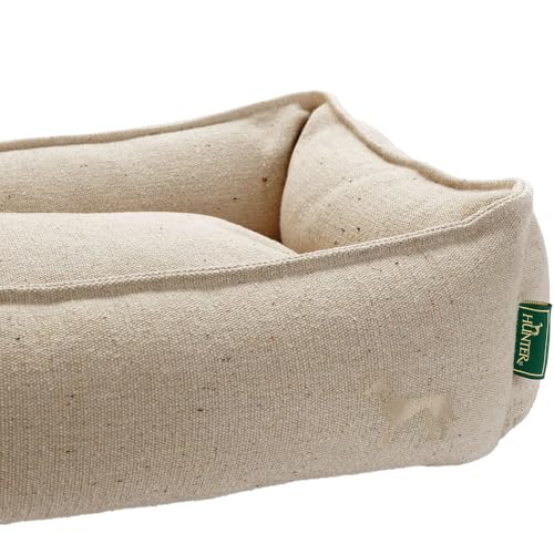 HUNTER Hundesofa Belluno, Farbe: Creme, mit robustem Strukturstoff, vorwiegend recycelte Materialien, nachhaltig, rutschhemmend, stilvoll und modern, Größe: M