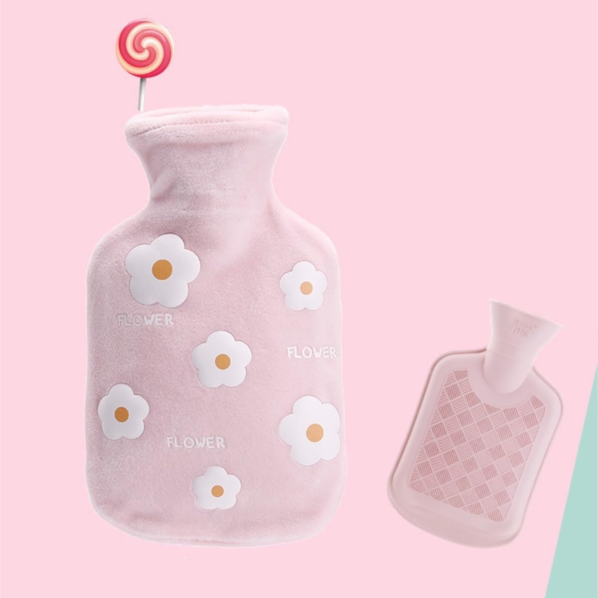 Termofory Torba na Gorącą Wodę Pluszowy Pokrowiec Z Tkaniny, Zdejmowany I Nadający Się Do Prania Zimowy Podgrzewacz Do Rąk Na Termofor Ciepła i Komfortu(Pink)