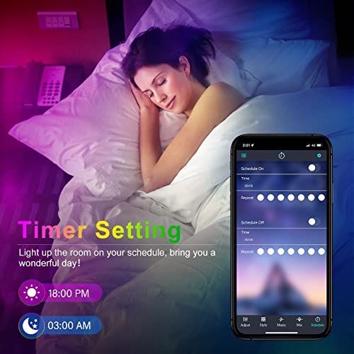 Image of PSTAR Led Strip Lights,50ft Music Sync Color Changing RGB led Strip Lights with App Control Bluetooth LED Lights,USB-Powered,for Room TVs Computer Home Cinema Party Decorations