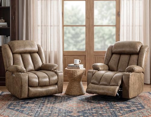 Sillón eléctrico reclinable plegable Marrón claro miniatura 1