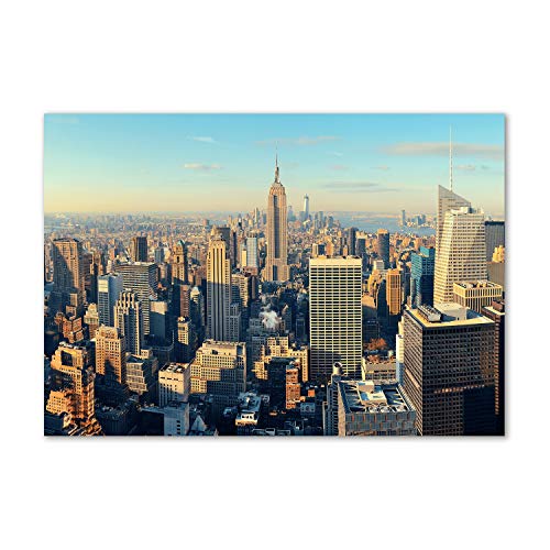 Splashback guard Tulup fond de hotte verre sécurité trempé 100x70cm motif gratte-ciel