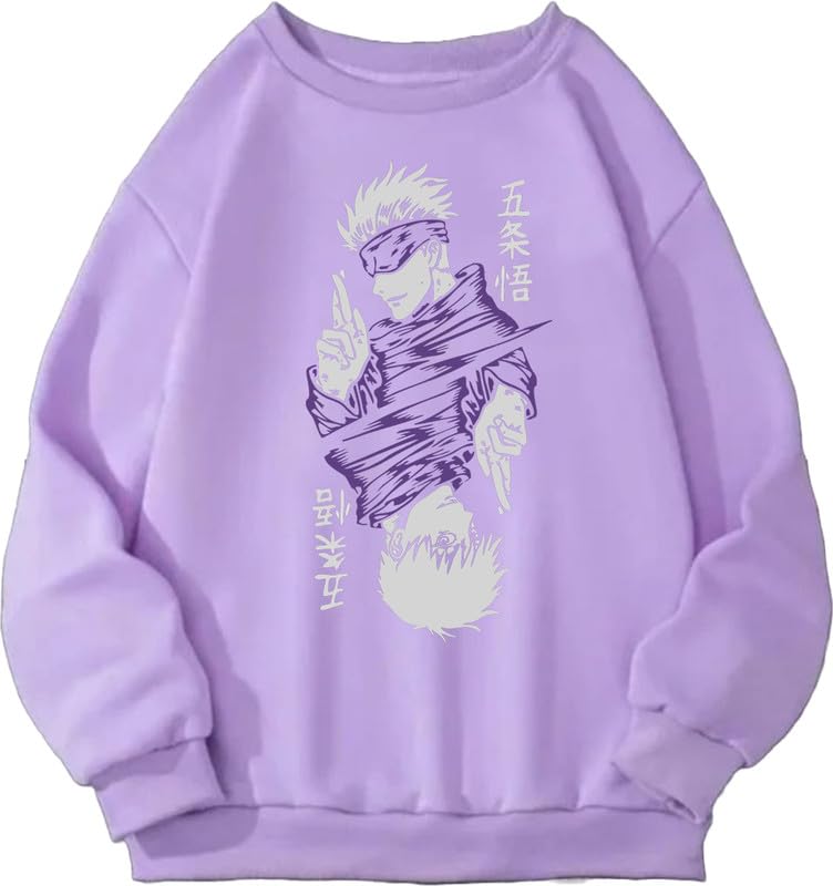 Image of Jujutsu Kaisen Sweatshirt Hoodie Men Women boy Girl Casual Stylish Black Lavender 399 499 Under