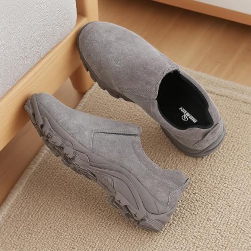 Image of Men's Leather Slip-on Shoes, Lightweight Comfortable Versatile Stylish Loafers with Steel Shank