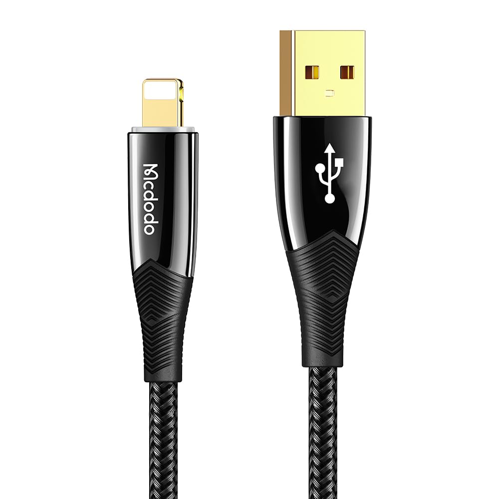 mcdodoSmart LED Auto Disconnect Nylon Braided Sync Charge USB Data 6FT/1.8M Cable Compatible iPhone 14/13/12/11 Pro Max