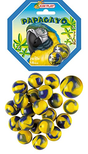 Kim'Play- Lot de 20+1 Billes, Papagayo, 500837