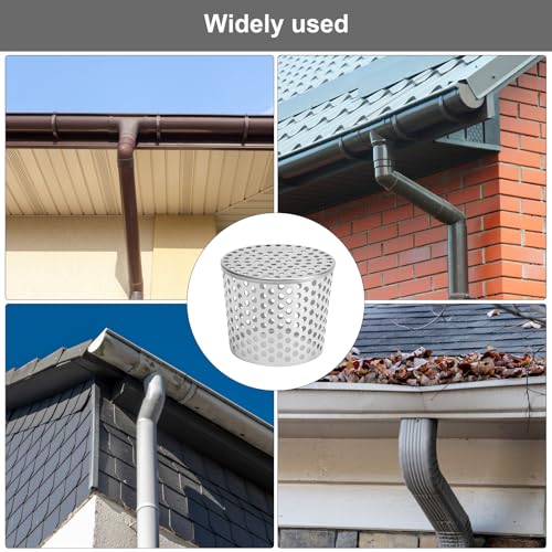 Dachrinnen Laubschutz Edelstahl 304, Rostfrei Regenrinnen Laubschutz Dachrinne, Fallrohrschutzwetterfest, Fallrohrfilter, Dachrinnenschutz Verhindert Verstopfungen, Laubstreu und Nagetiere