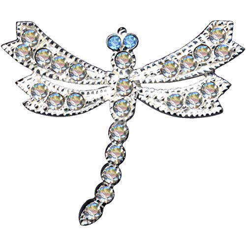 Pendentif libellule papillon argent 925 cristal zircone bleu blanc femme