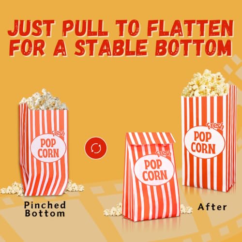 popcorn bags greaseproof popcorn bags individual servings 128 pcs convenient portions movie night supplies versatile popcorn containers ideal for parties and events
