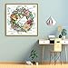 ITSTITCH Printed Cross Stitch Kits 11CT 27X27 inch DIY Embroidery Starter Kits Easy Patterns Embroidery for Girls Crafts DMC Stamped Cross-Stitch Supplies Needlework Honliday Wreath