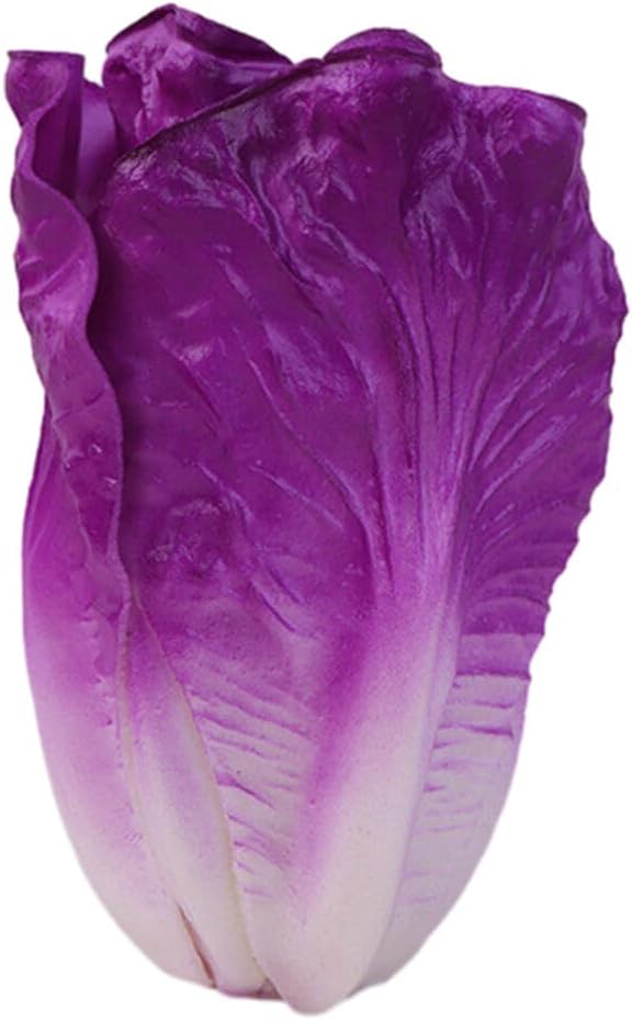 Artificial Purple Lettuce Simulation Plant Realistic Faux Vegetable Model for Home Decor Market Display Educational Props Made with Pu Material