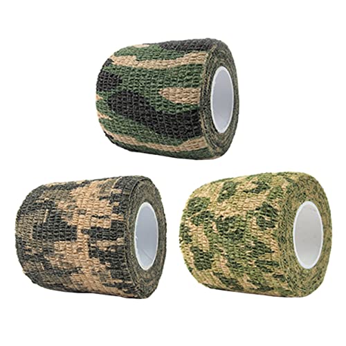 Cinta camuflaje adhesiva para deportes, vendaje elástico no tejido y cinta de caza