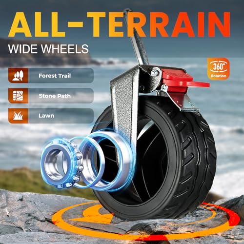 Overmont Klappbar Bollerwagen mit Faltbarer Heckklappe - Alle Gelände Räder - 200L großes Fassungsvermögen mit Seitentaschen Getränkehalter Verstellbarem Griff - bis 120 kg Tragkraft Schwarz