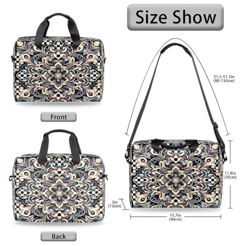 Bolso maletín para portátil Bohemia Retro Flowers 16 pulgadas miniatura 6