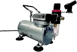 Genérico Compressor Ar Direto Aerografia Bivolt ON11 Onetools - Com Manômetro, Filtro de Ar, Regulador Pressão e Mangueira Inclusos