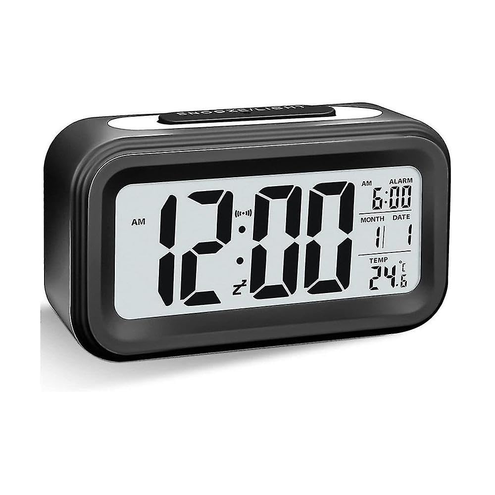 JOYHAPPST Digital Alarm Clock, Led Alarm Clock, Battery Operated Silent Aalarm Travel Clock,black