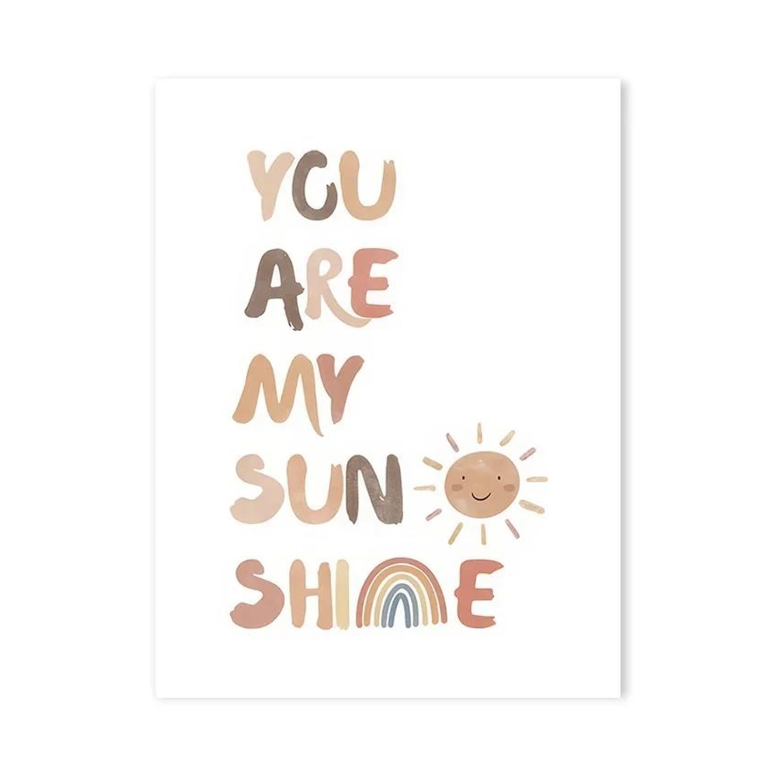 XENITE Wall Art Canvas Prints Childlike Love Rainbow Poster Prints Sun Bear Hedgehog Cloud Flower Canvas Painting For Baby Bedroom Children's Room Wall Decor(C,40x60cm)