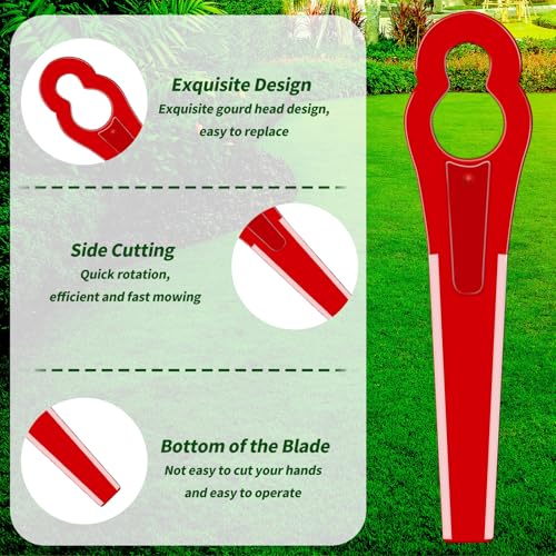 120 Stück Rasentrimmer Messer, Ersatzmesser Rasentrimmer, Kunststoffmesser Ersatzmesser für Akku Rasentrimmer, Kunststoff Trimmer Kantenschneider Messer Rasentrimmer Zubehör für Rasenmäher