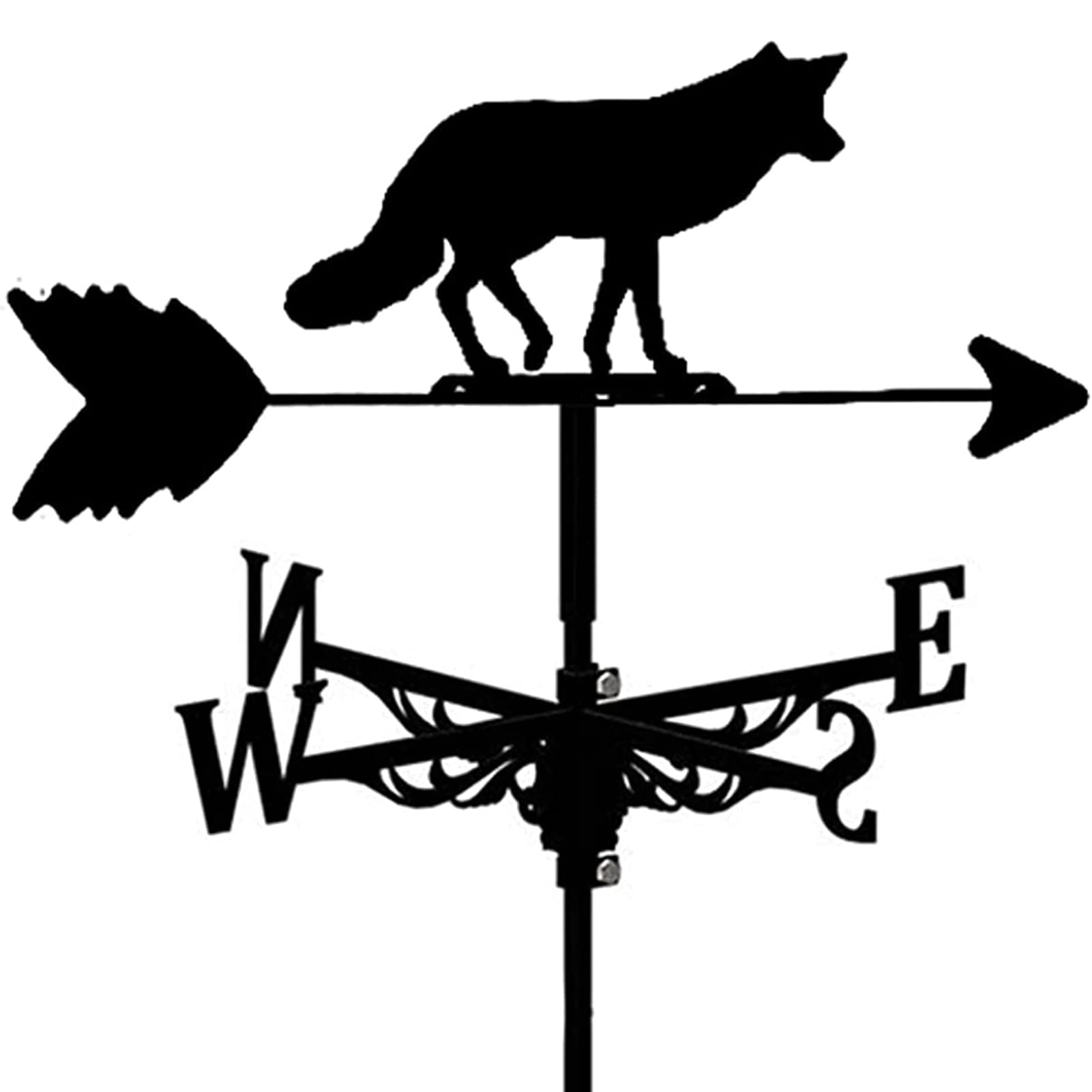 TAXXII Metal Wind Vane For Yard for Garden Decor Farmhouse Decorative with Dog Ornament Stainless Steel Weathervanes Indicating Direction