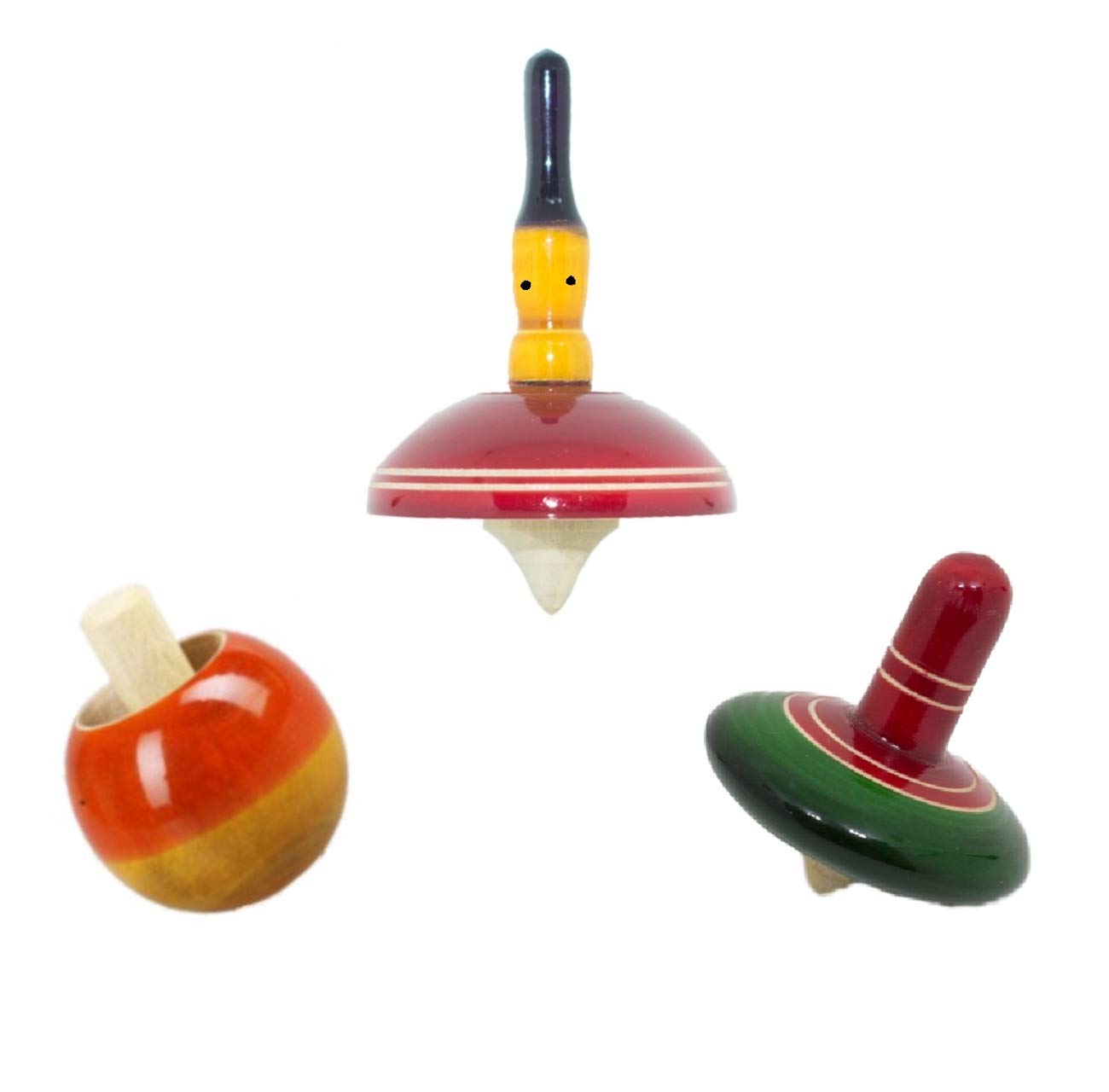 simple days handcrafted wooden spinning finger tops - set of 3- Multi color (B07L38VRFX) Amazon Price History, Amazon Price Tracker