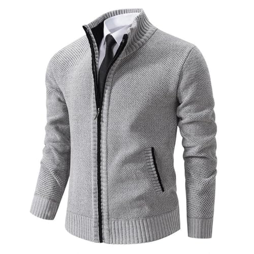 Men's Slim Knitted Sweaters Cardigan Men Winter Stand Collar Zipper Knitting Cardigan Sweater2