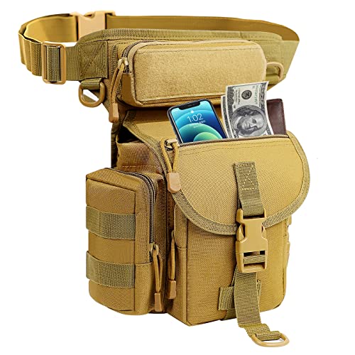 Taktische Beintasche,Militarische Hufttasche,Sport Tactical Leg Bag,wasserdichte Gürteltasche Beinbeutel für Outdoors(Schwarz Cover