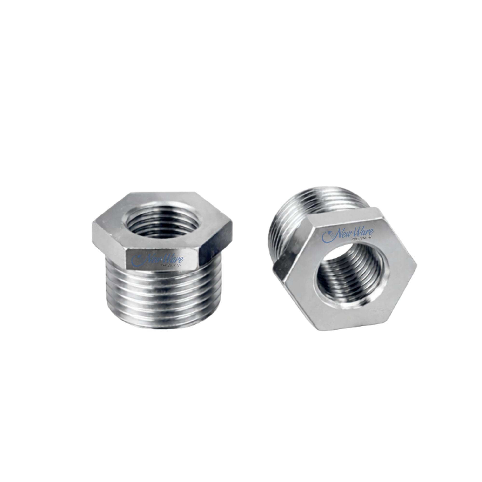 KINIK Brass Hex Pipe Bushing Reducer Adapter 3/8 Inch Female x 1/2 Inch Male | Heavy Duty Plumbing Fitting, Leak Proof Brass Thread Adapter for Tap Shower Pipe Connector Bathroom Kitchen Use