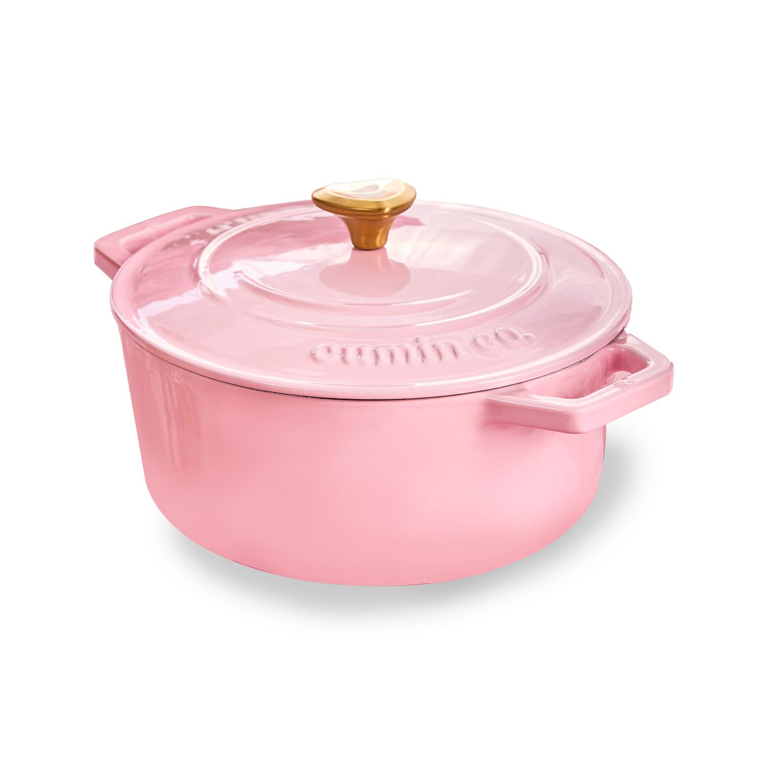 CUMIN CO. Enamel Cast Iron Dutch Oven 2.5L, 20 cm | 10 Years Warranty | Non Toxic Non Stick Biryani Pot with Lid | Heavy Bottom |Induction & Gas Compatible | Chemical Free Coating | Pink (Rosé) discount deal