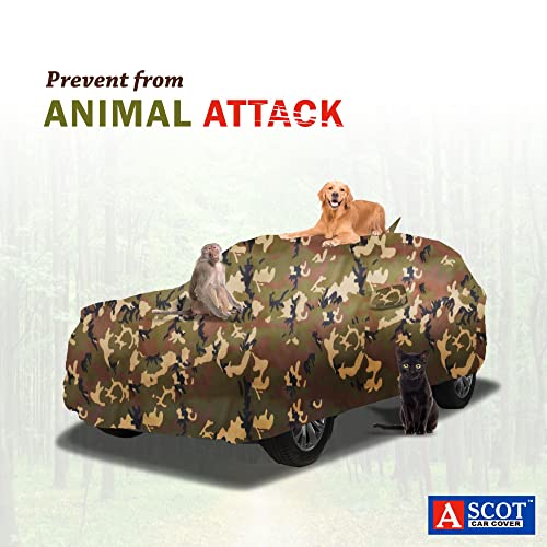 Image of ASCOT, CAR COVER Premium 3-Layer Waterproof & Heat-Resistant Car Cover for TATA Punch 2023-2026 | UV Shield | Mirror & Back Antenna Pockets (Punch Accomplished, Jungle Military, TATA