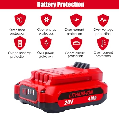 Skyon SK-CMCB202 20V 4.0Ah V20 Cmcb202 Battery Replacement For 20V 1.5Ah Cmcb201 20V 2.0Ah Cmcb202 Compact V20 Battery Pack Compatible With Craftsman 20-Volts Cordless Power Tools Lithium Ion V20 Battery thumb #7