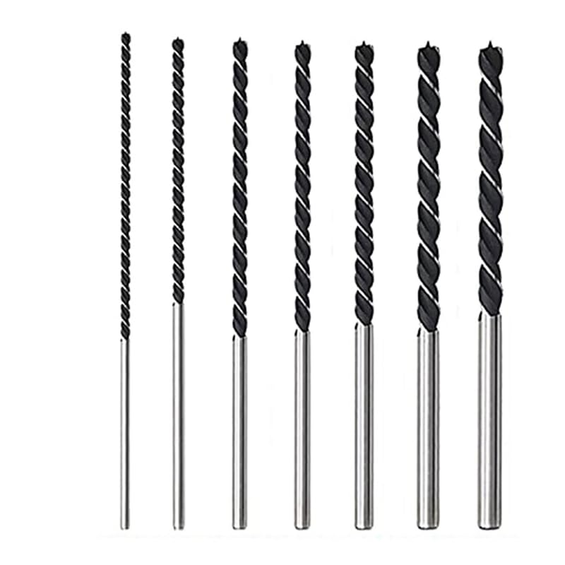 Spare Part for HLZS-7Pcs Extra Long Wood Drill Bit Set 12 Inch 300Mm Drill Bits Wooorking Tool Spiral Drill Extra Long Drill - (Color: Silver Black)