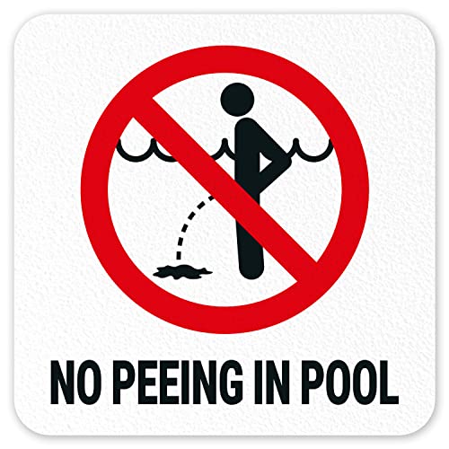 No Peeing in Pool Vinyl Adhesive Pool Depth Marker,