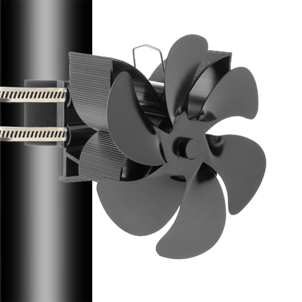 Ventiladores para Chimeneas, Ventilador de Estufa con 6 Palas, Ventilador Estufa Leña para Estufas de Pellets ROSPRETTY para estufa de gas/pellet/madera/quemador de leña