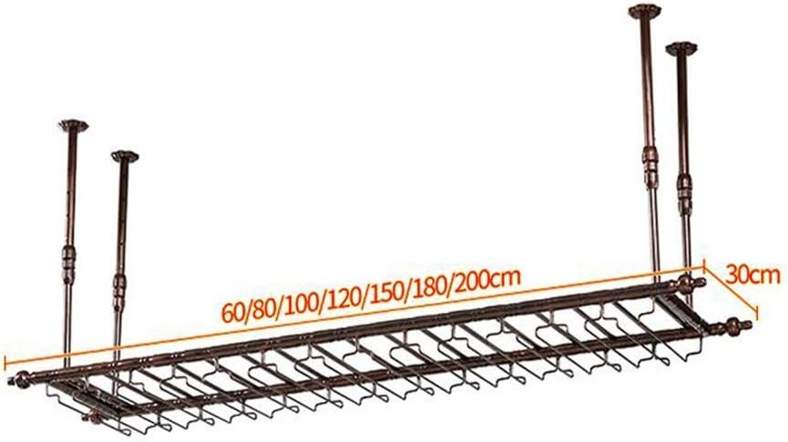 Hanging Wine Glass Rack Bar Decorative Upside Down Goblet Holder for Home Creative Black Wine Rack (80 * 30cm)