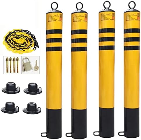 KUANGGE Heavy Duty Parking Barrier Security Bollard Post Set - 4 Chain ...