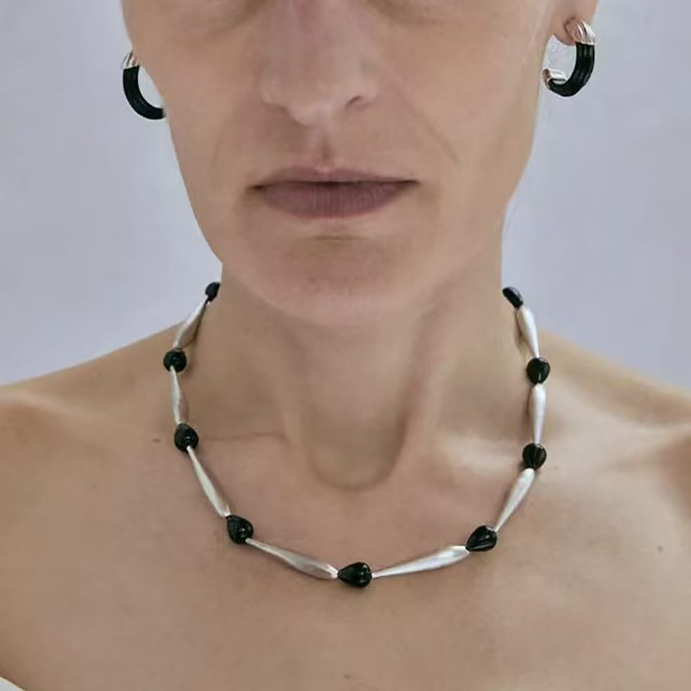 Collane di Perline Semplici alla Moda per Donne Choker Bohemien Colorato Collana di Pietra Naturale Fatta a Mano