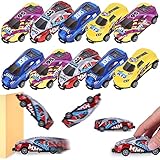 🚕 Sicherheit Design --10 Pcs Stunt Spielzeugauto es besteht aus Legierungsmaterial, langlebig und leicht, nicht leicht zu beschädigen. Das Design hat abgerundete Ecken und weiche Kurven, die der Kinderhaut nicht schaden, sodass Erwachsene beruhigt sein können.