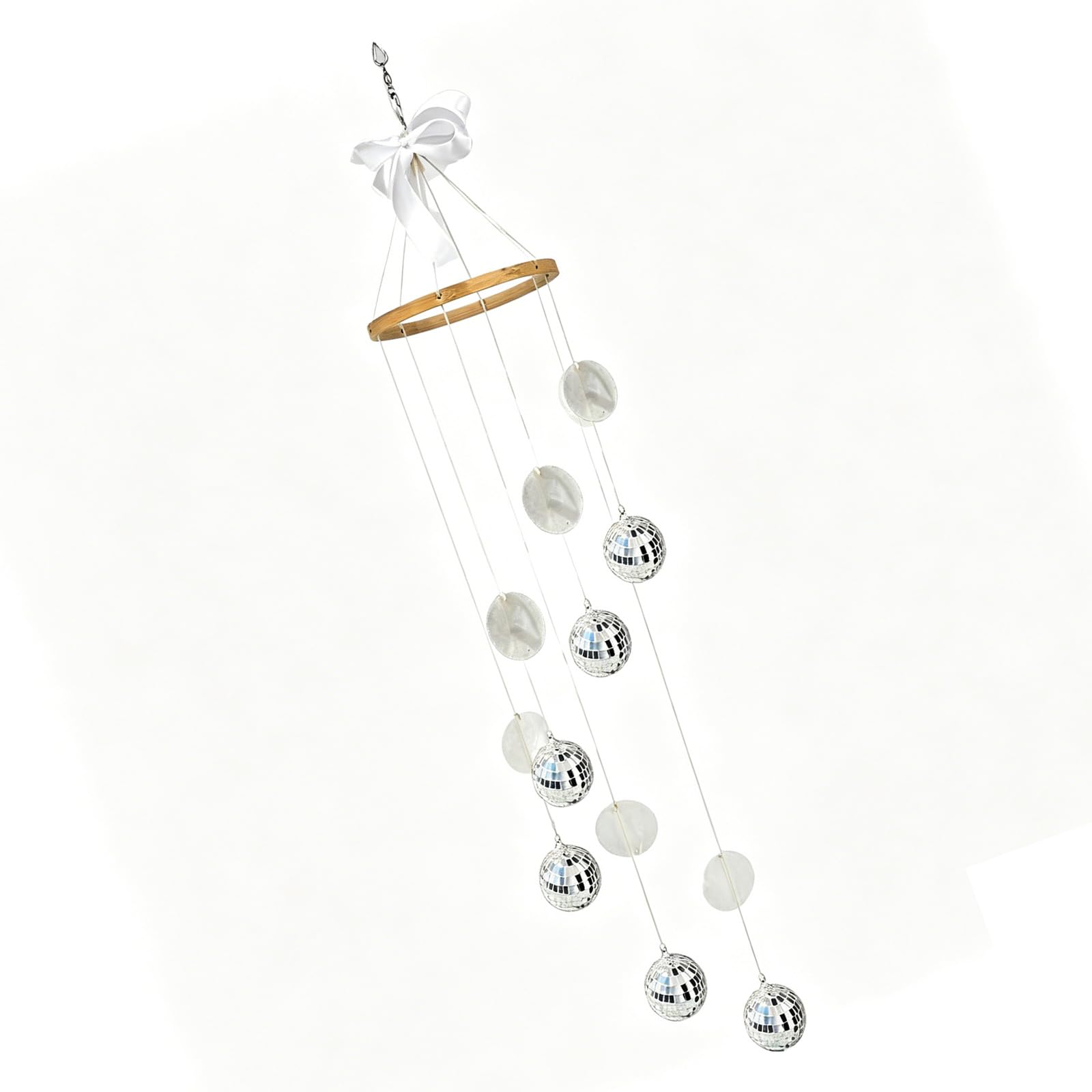 Jazuaiao Dazzlings Disco Ball Mobile, Spirals Spinner Ball, Nature Circles, Hanging Decors for Outdoor Indoor Home Hanging for Outdoor Indoor Home