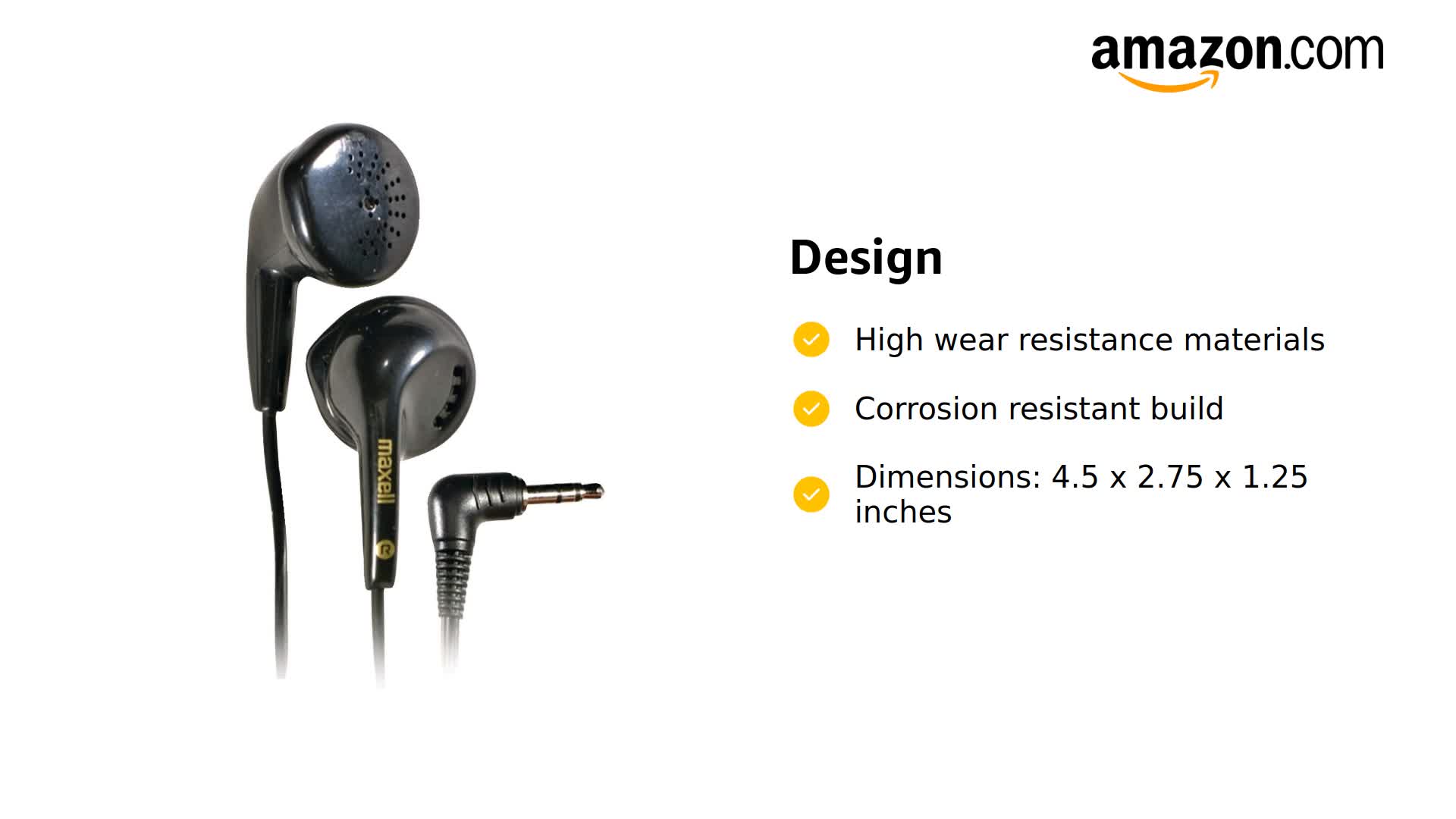 Amazon.com: Maxell – 190560, Wired Earbuds Headphones with