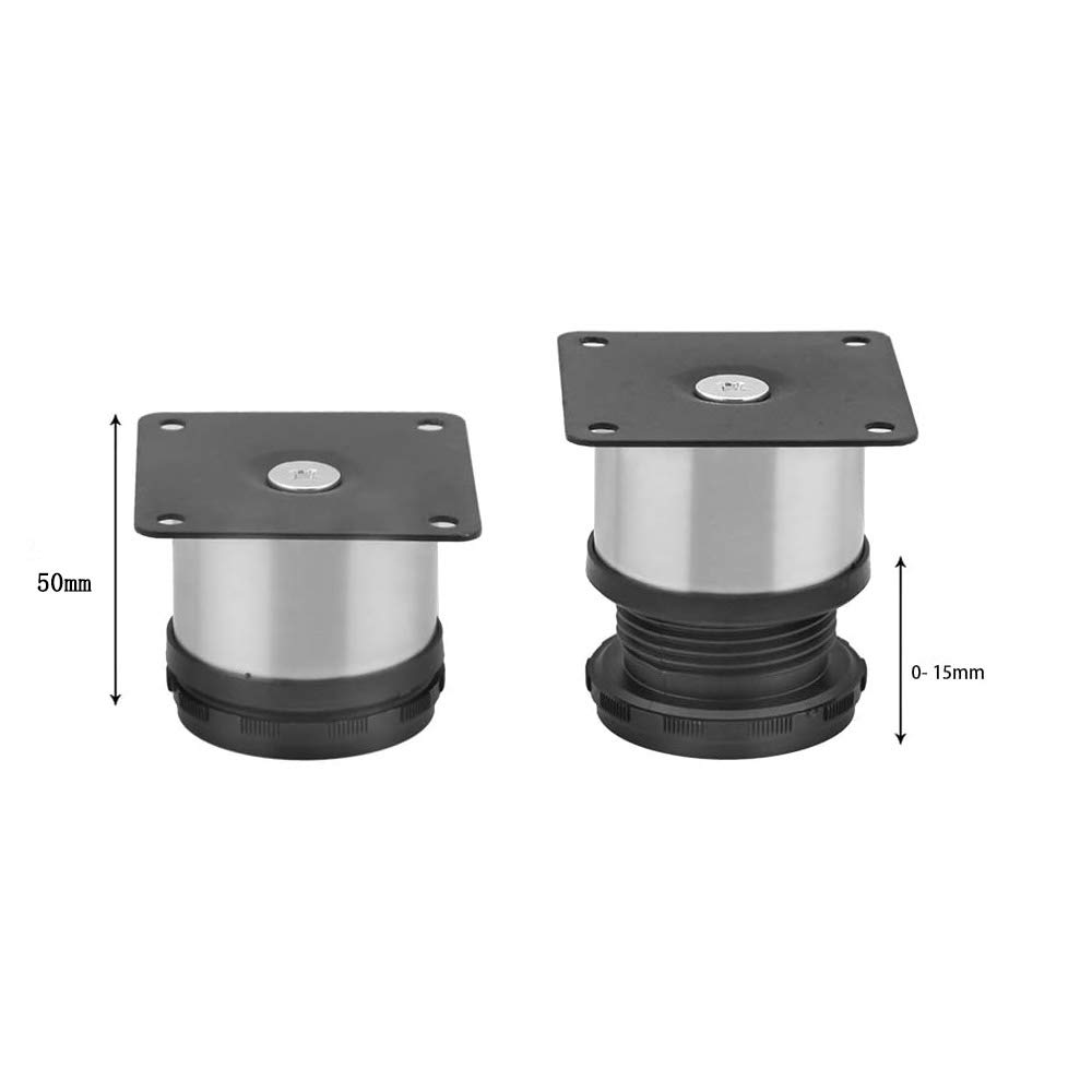 2/4 Pezzi Altezza 8-50 Cm Piedini Per Mobili In Acciaio Inossidabile Altezza Regolabile Piedi Per Divano Piedi Per Mobili Piedini Scorrevoli Antiscivolo Gambe Per Mobili - Foto 7