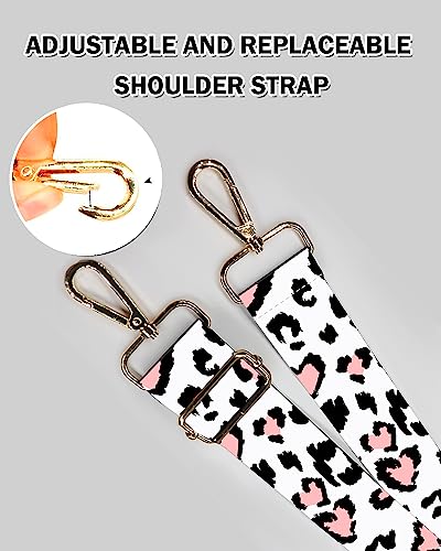 Image of Wide Purse Strap Replacement Crossbody Handbag Shoulder Strap Adjustable Bag Straps Replacement (Cute Leopard Hearts)
